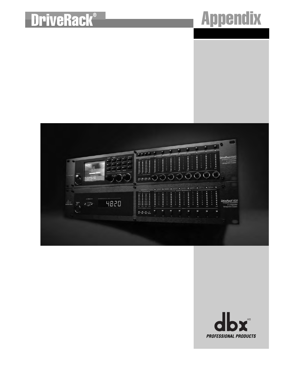 Appendix, Driverack | dbx Pro 4800 User Manual | Page 77 / 96