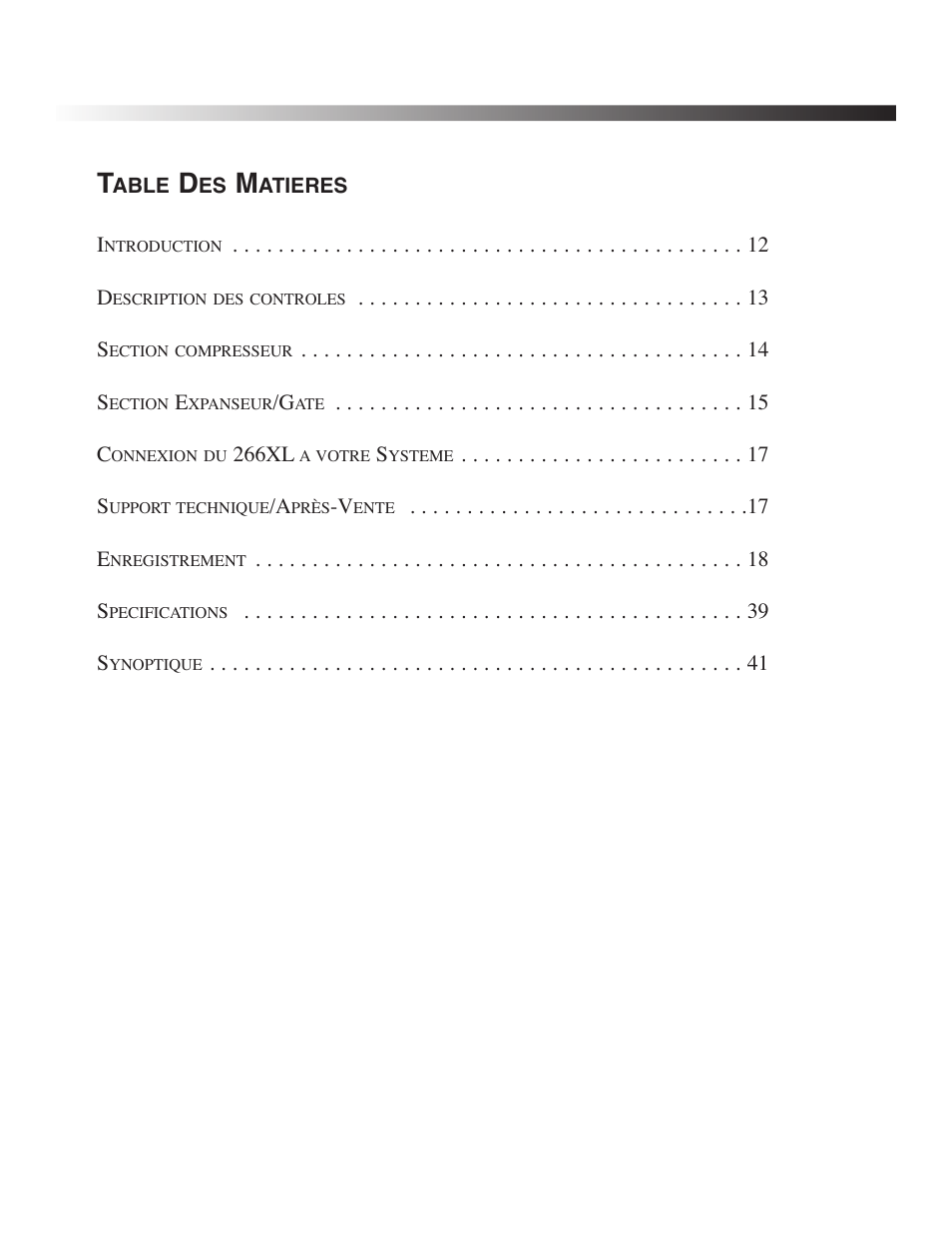 266xl, Compressor / gate | dbx Pro 266XL User Manual | Page 13 / 44