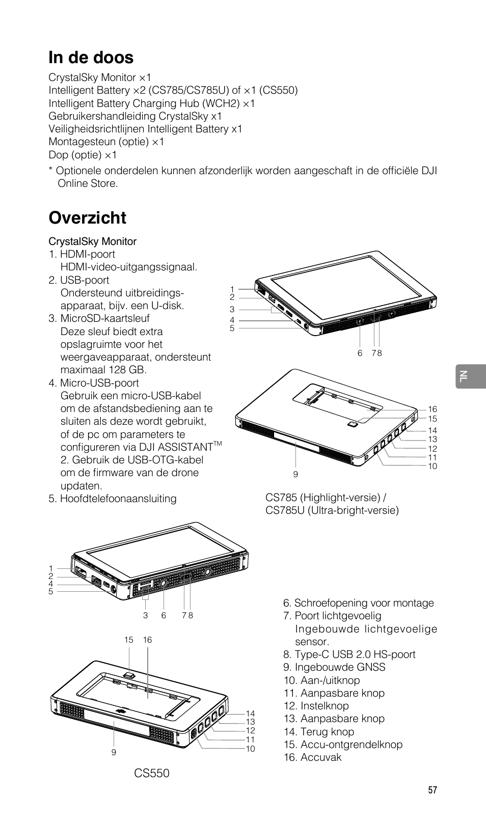 Overzicht | DJI CrystalSky 5.5" High-Brightness Monitor User Manual | Page 58 / 78