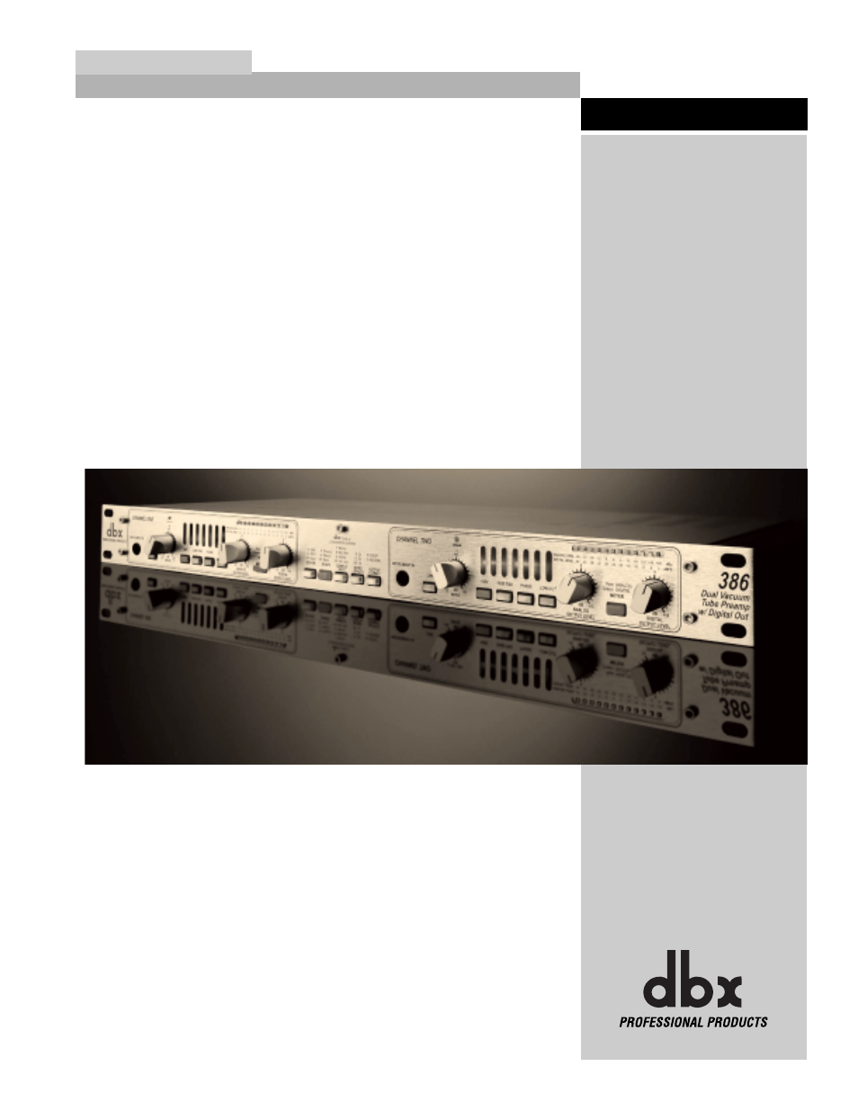 Getting, Started | dbx Pro 386 User Manual | Page 9 / 35