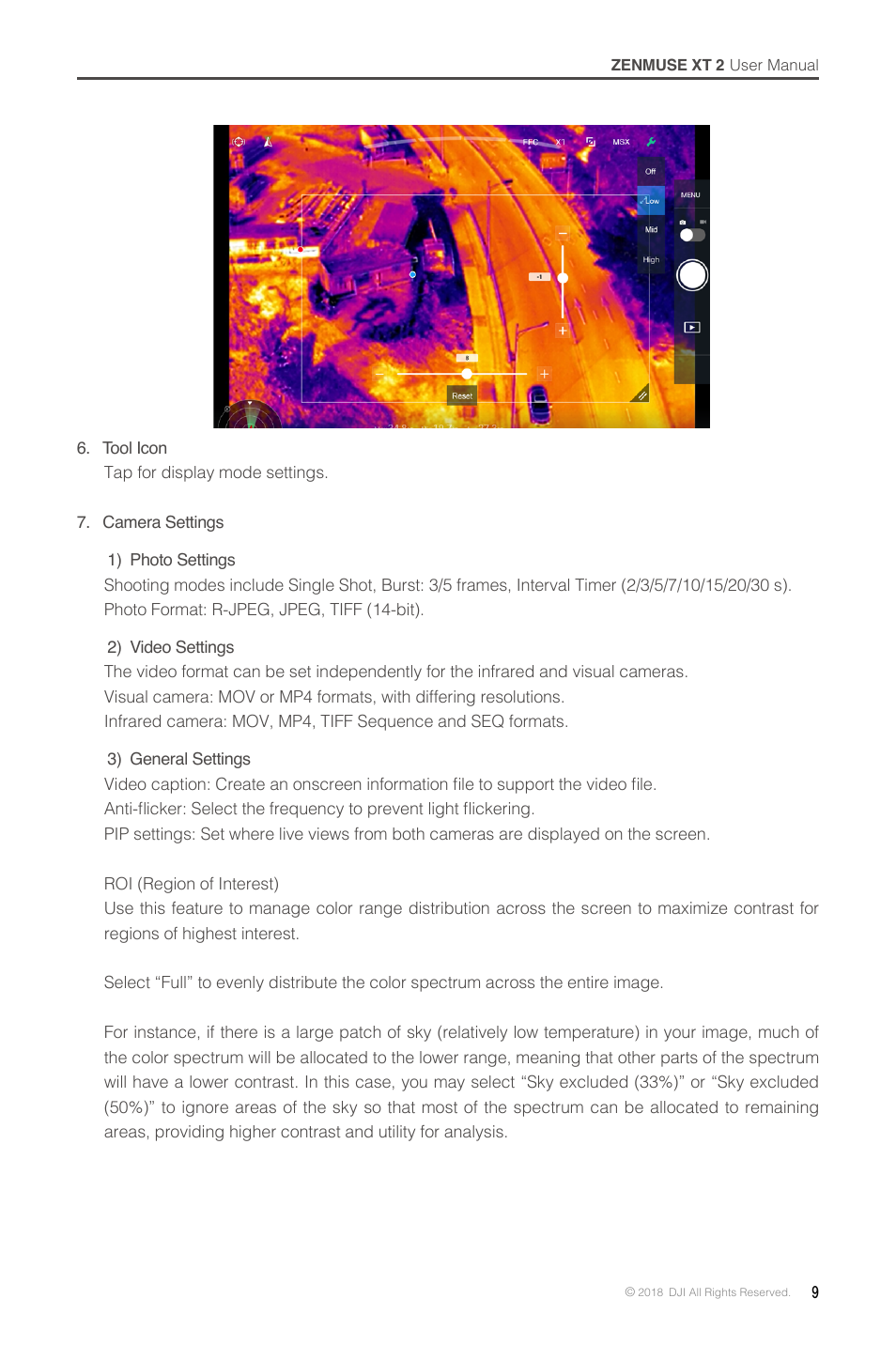 DJI Zenmuse XT2 Dual 4K/Drone Thermal Camera (19mm, 9 Hz, 336 x 256) User Manual | Page 9 / 18