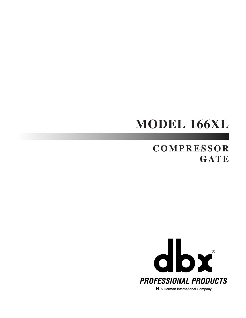 dbx Pro 166XL User Manual | 60 pages