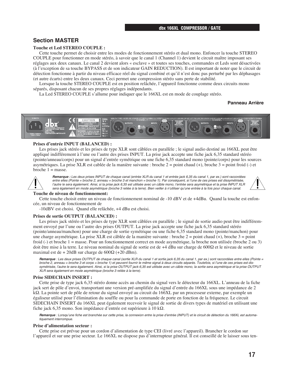 dbx Pro 166XL User Manual | Page 19 / 60