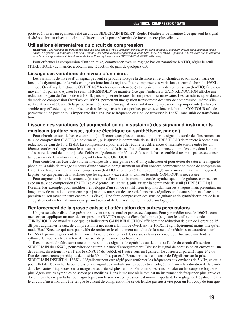 dbx Pro 166XL User Manual | Page 21 / 60