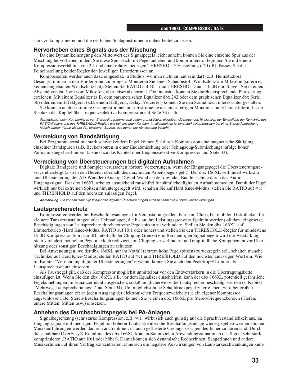 dbx Pro 166XL User Manual | Page 35 / 60