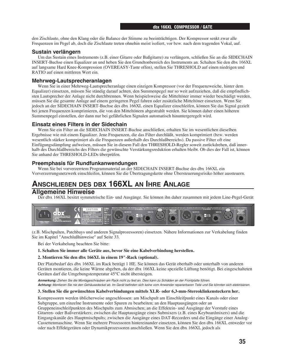 166xl | dbx Pro 166XL User Manual | Page 37 / 60