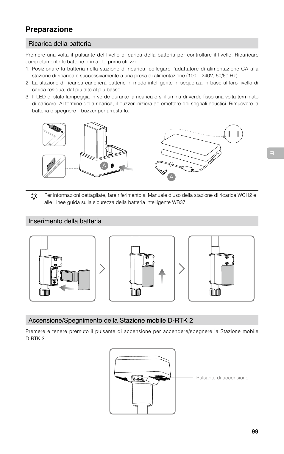 Preparazione | DJI D-RTK 2 High-Precision GNSS Mobile Station User Manual | Page 100 / 163