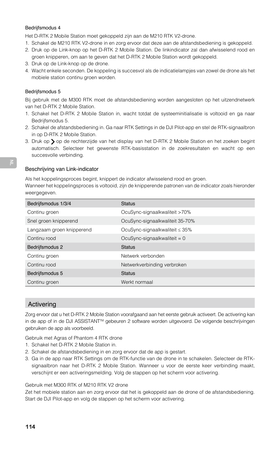 Activering | DJI D-RTK 2 High-Precision GNSS Mobile Station User Manual | Page 115 / 163
