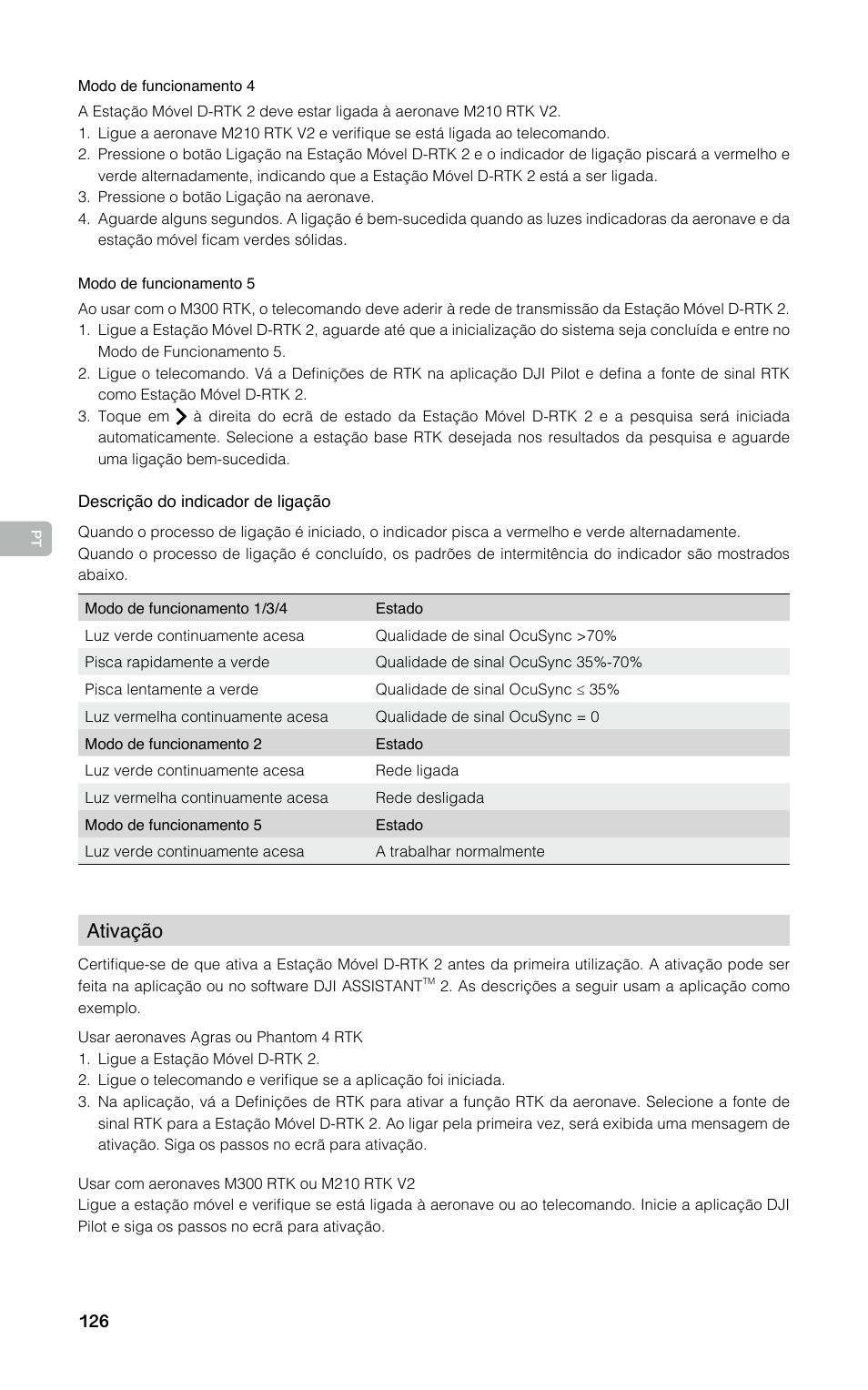 Ativação | DJI D-RTK 2 High-Precision GNSS Mobile Station User Manual | Page 127 / 163