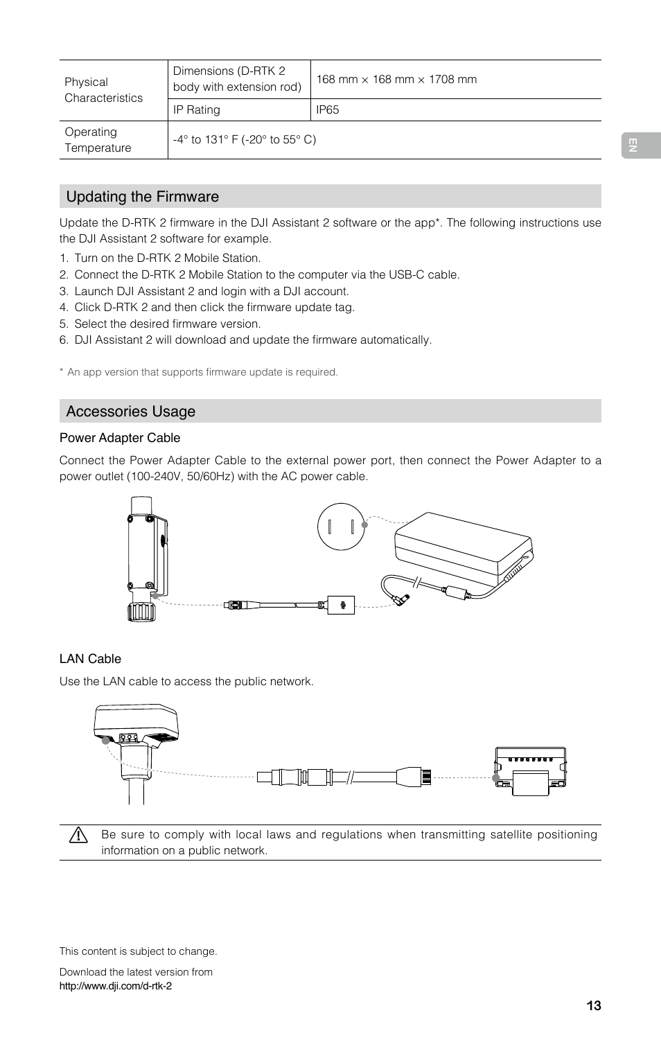 DJI D-RTK 2 High-Precision GNSS Mobile Station User Manual | Page 14 / 163