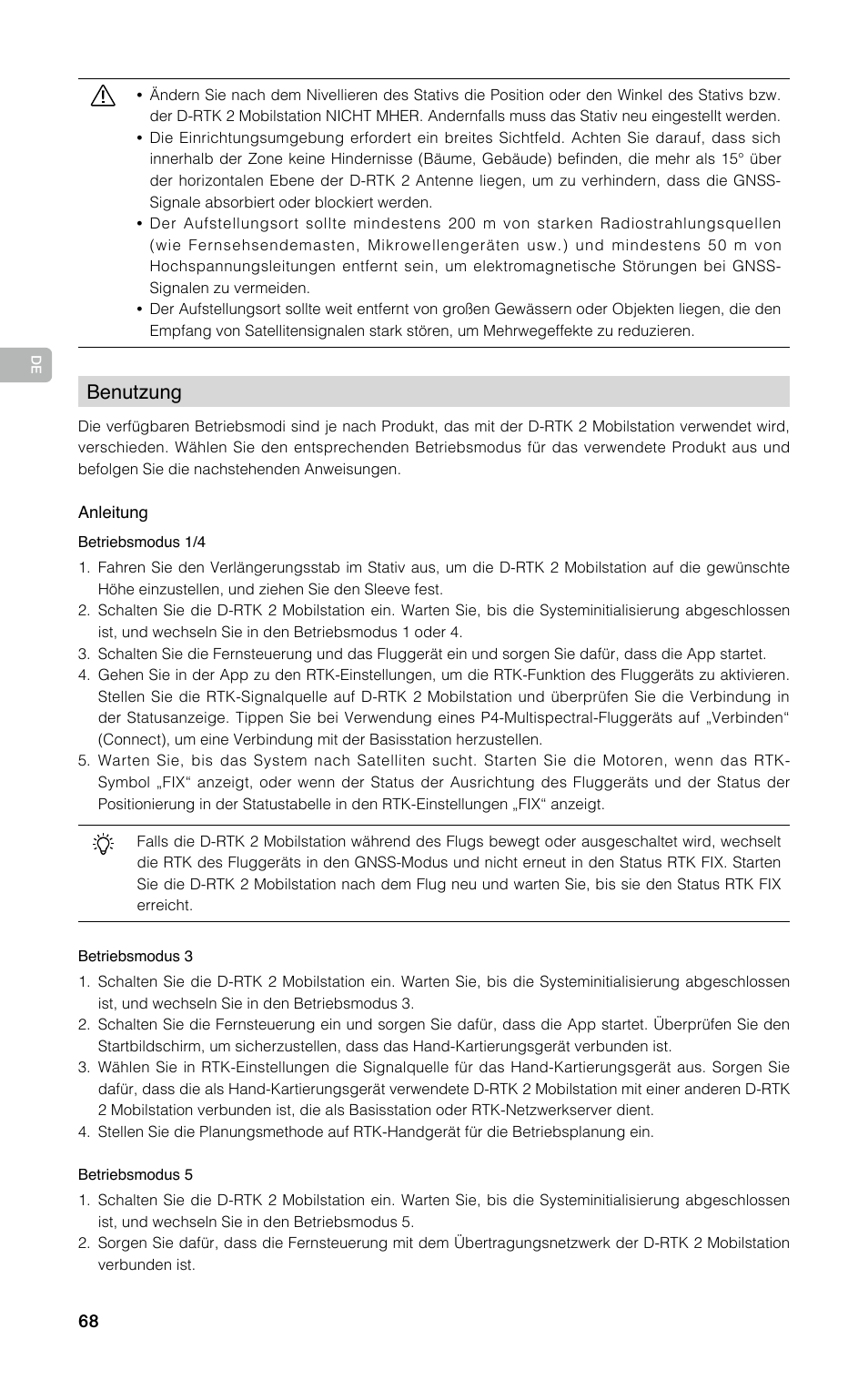 Benutzung | DJI D-RTK 2 High-Precision GNSS Mobile Station User Manual | Page 69 / 163