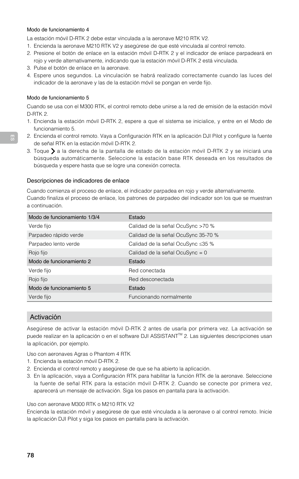 Activación | DJI D-RTK 2 High-Precision GNSS Mobile Station User Manual | Page 79 / 163