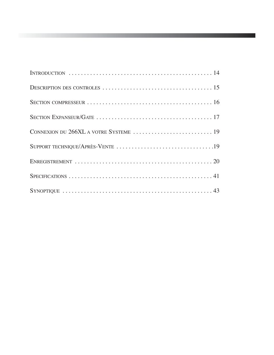 266xl, Compressor / gate | dbx Pro 266XL User Manual | Page 15 / 46