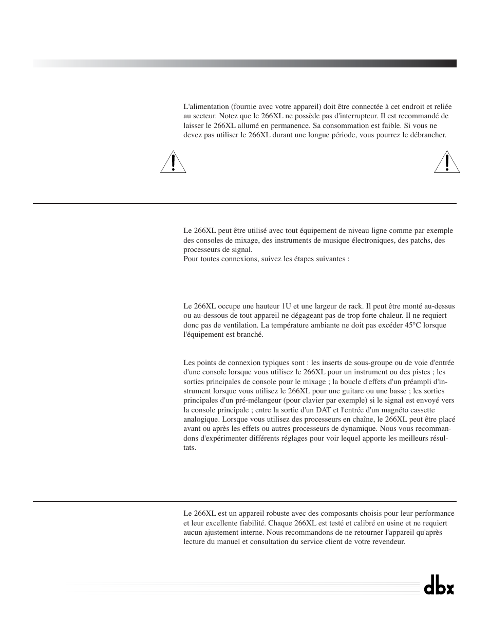 266xl, Compressor / gate | dbx Pro 266XL User Manual | Page 21 / 46