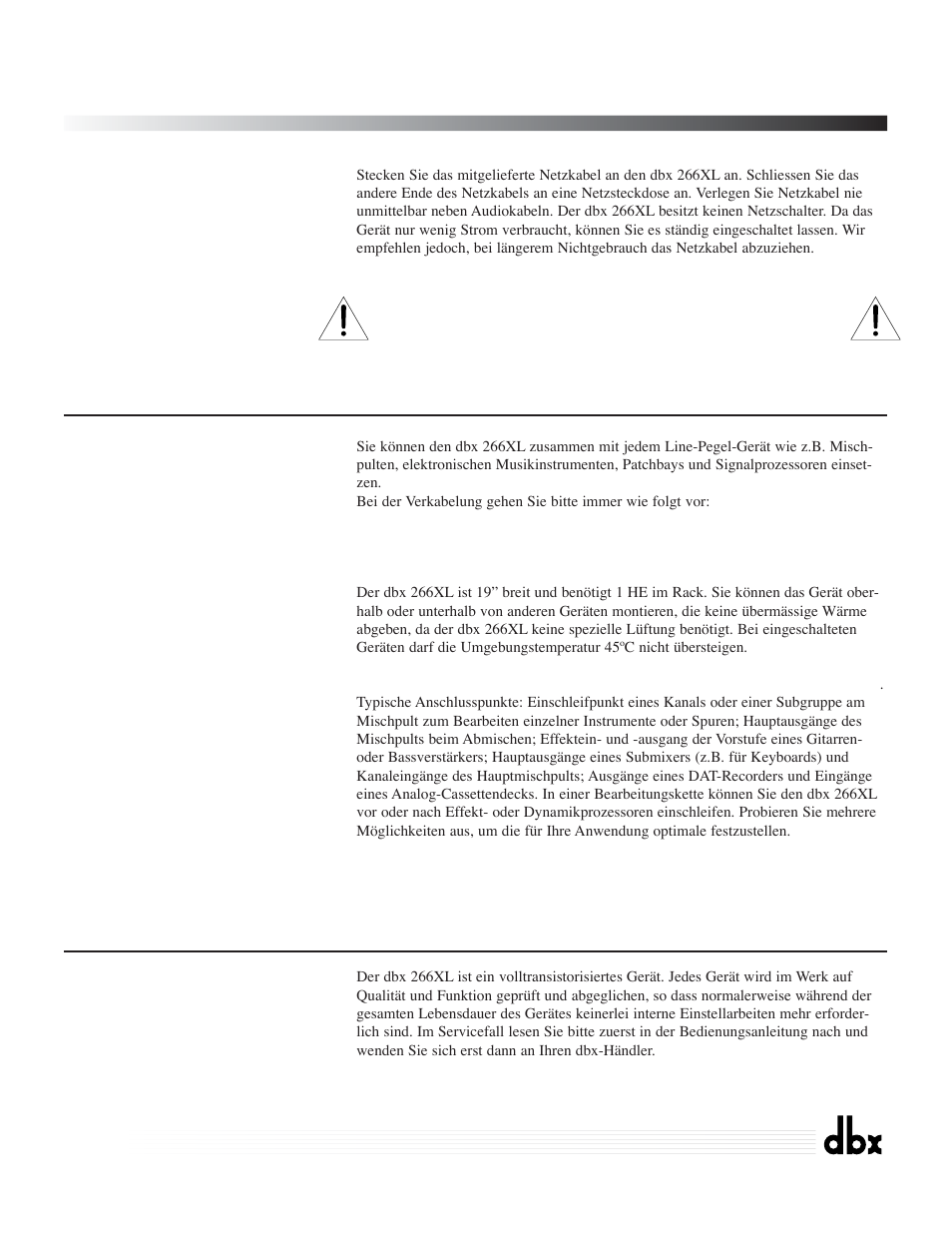 266xl, Compressor / gate | dbx Pro 266XL User Manual | Page 31 / 46