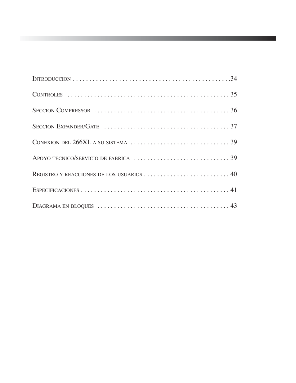 266xl, Compressor / gate | dbx Pro 266XL User Manual | Page 35 / 46