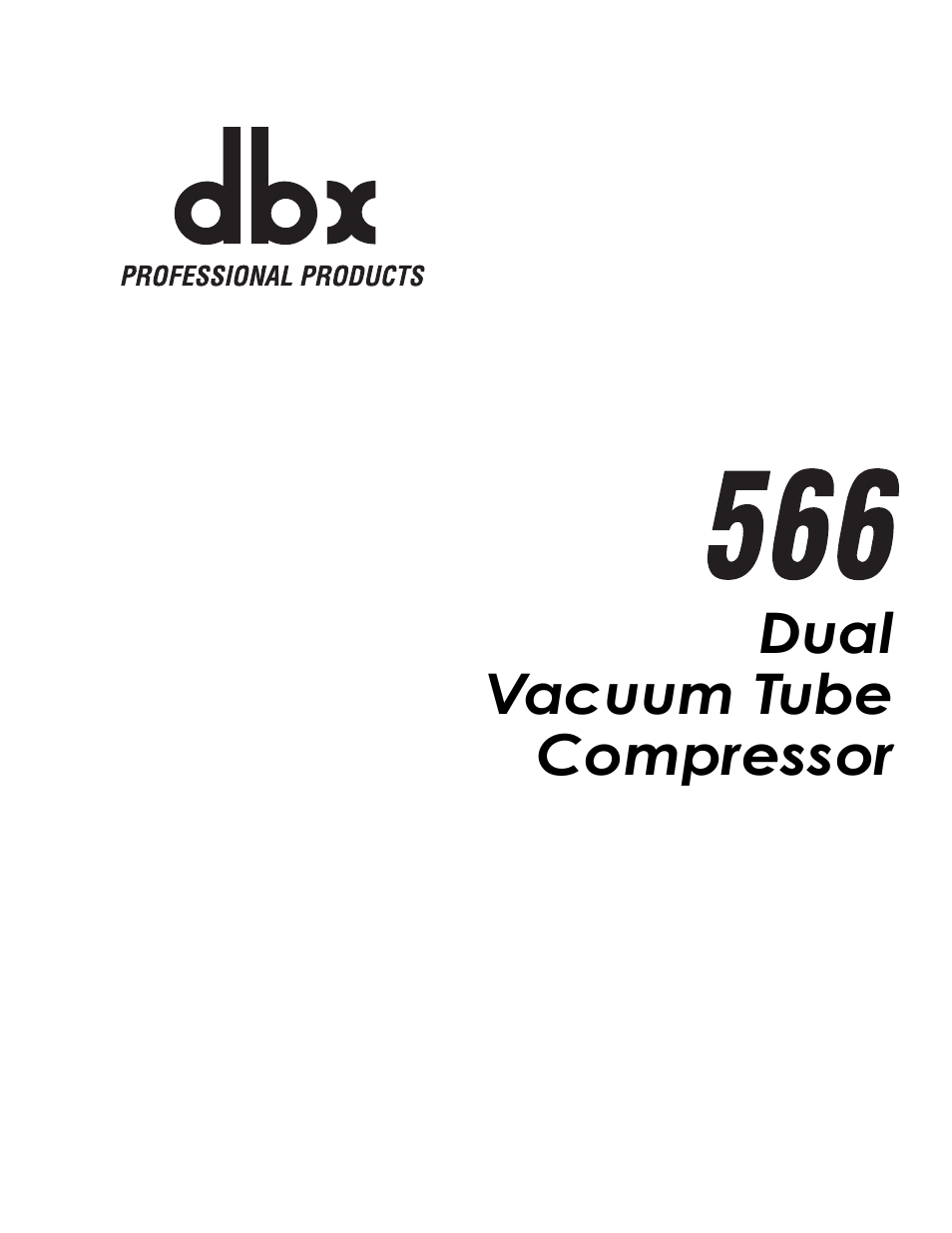 dbx Pro 566 User Manual | 16 pages