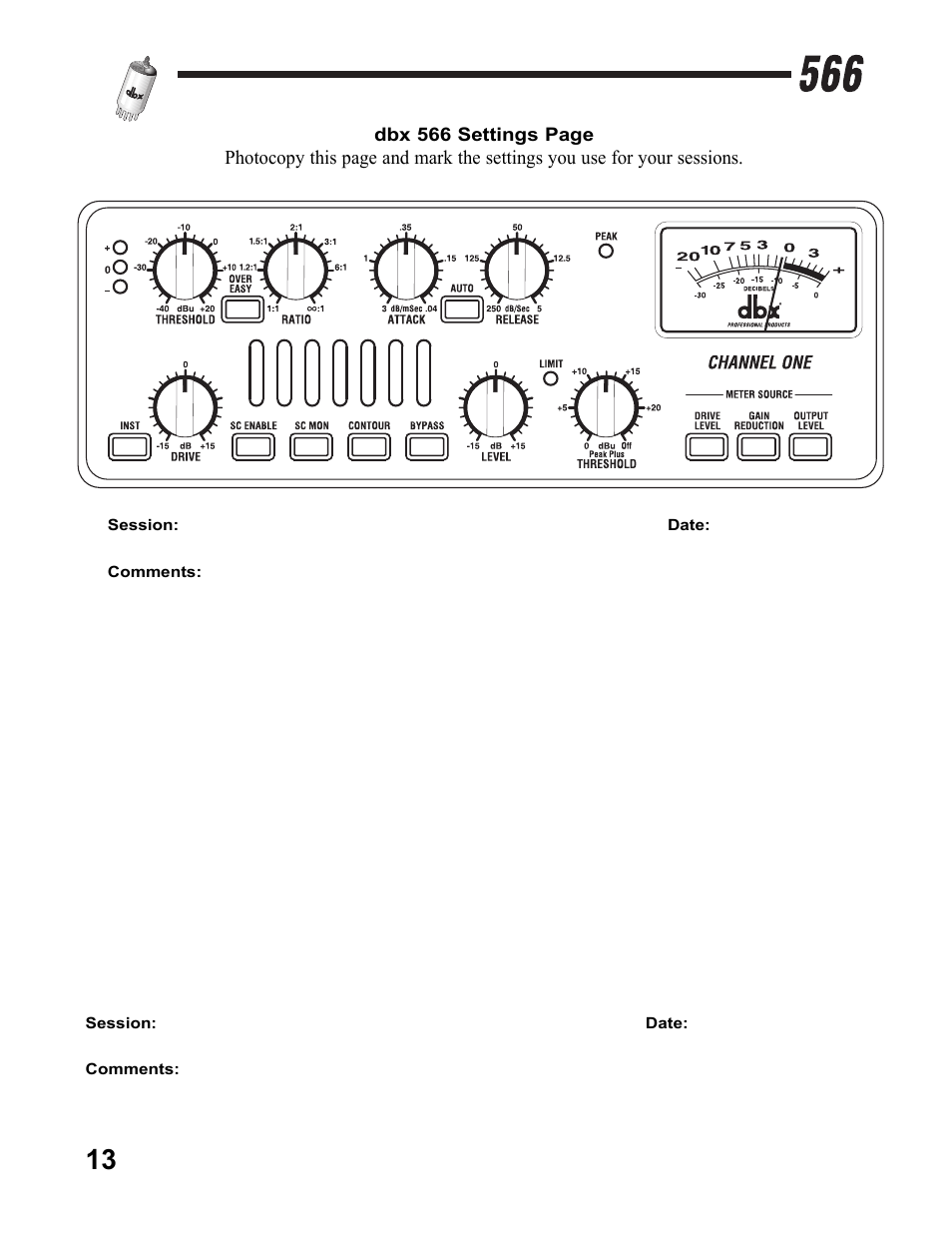 dbx Pro 566 User Manual | Page 15 / 16