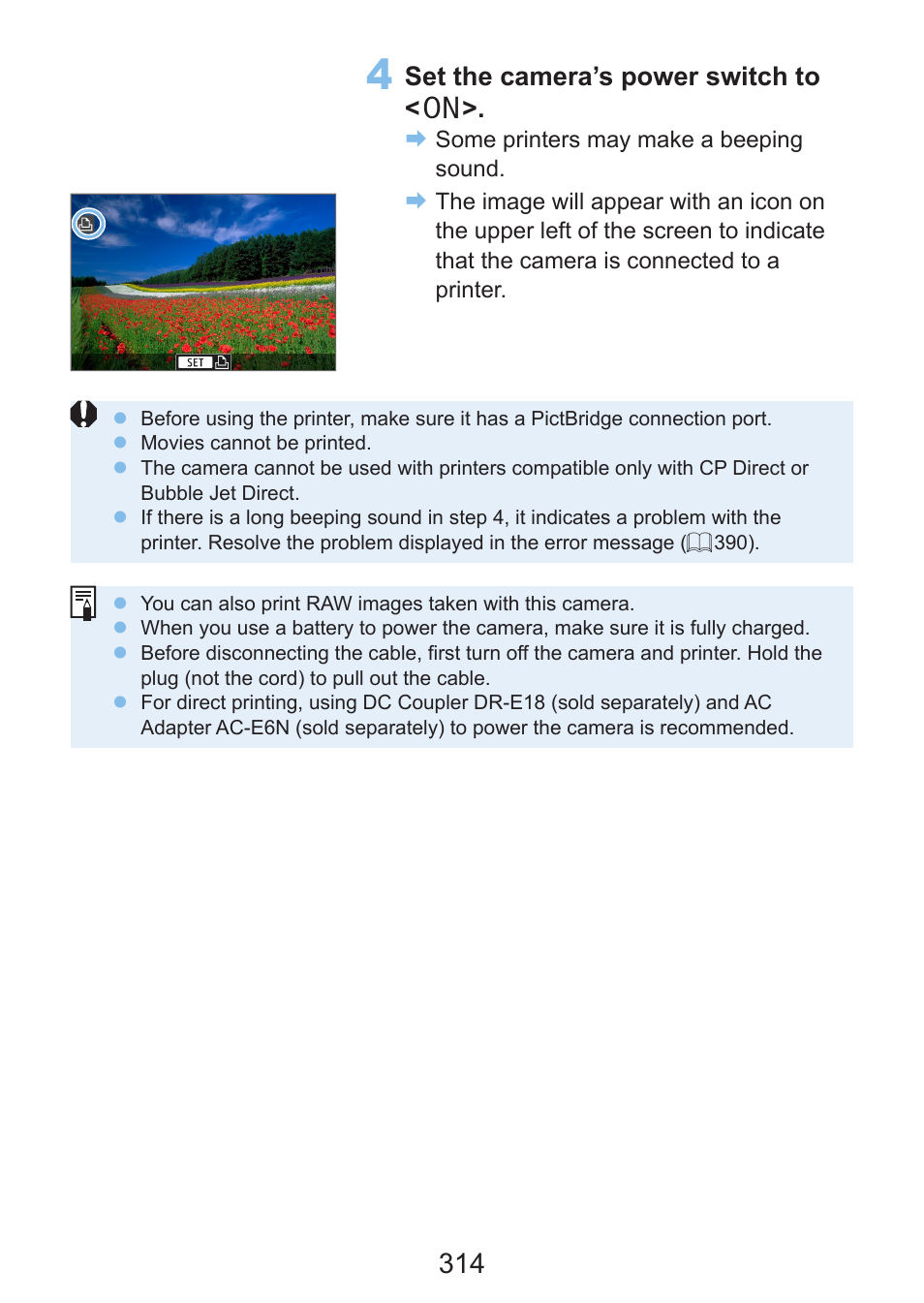 Set the camera’s power switch to < 1 | Canon EOS Rebel SL3 DSLR Camera with 18-55mm Lens (Black) User Manual | Page 314 / 493