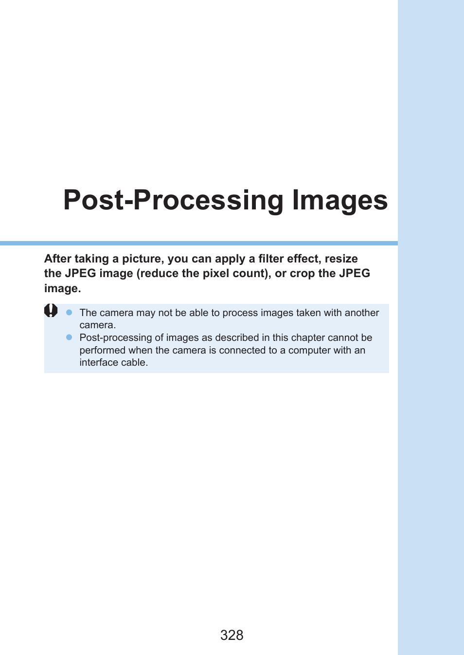 Post-processing images | Canon EOS Rebel SL3 DSLR Camera with 18-55mm Lens (Black) User Manual | Page 328 / 493