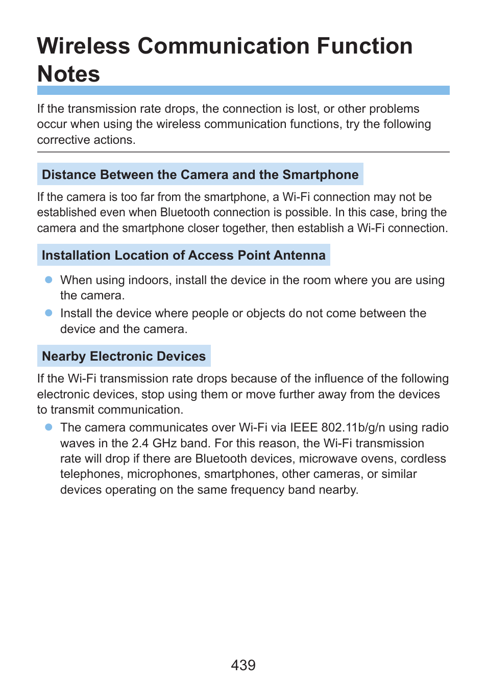 Wireless communication function notes | Canon EOS Rebel SL3 DSLR Camera with 18-55mm Lens (Black) User Manual | Page 439 / 493