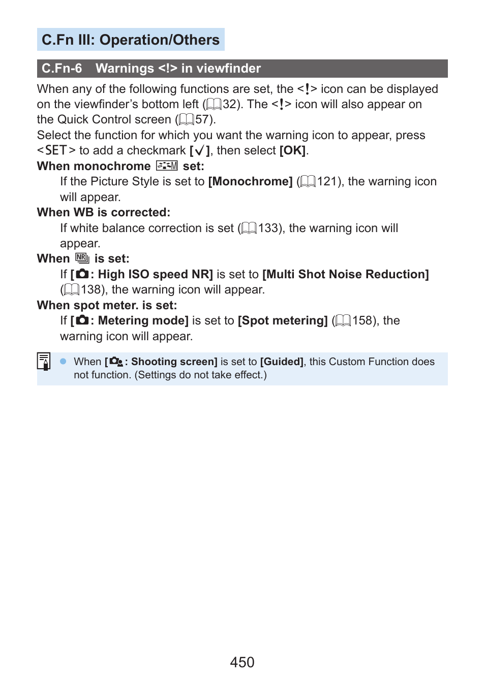 Is set, 450 c.fn iii: operation/others | Canon EOS Rebel SL3 DSLR Camera with 18-55mm Lens (Black) User Manual | Page 450 / 493