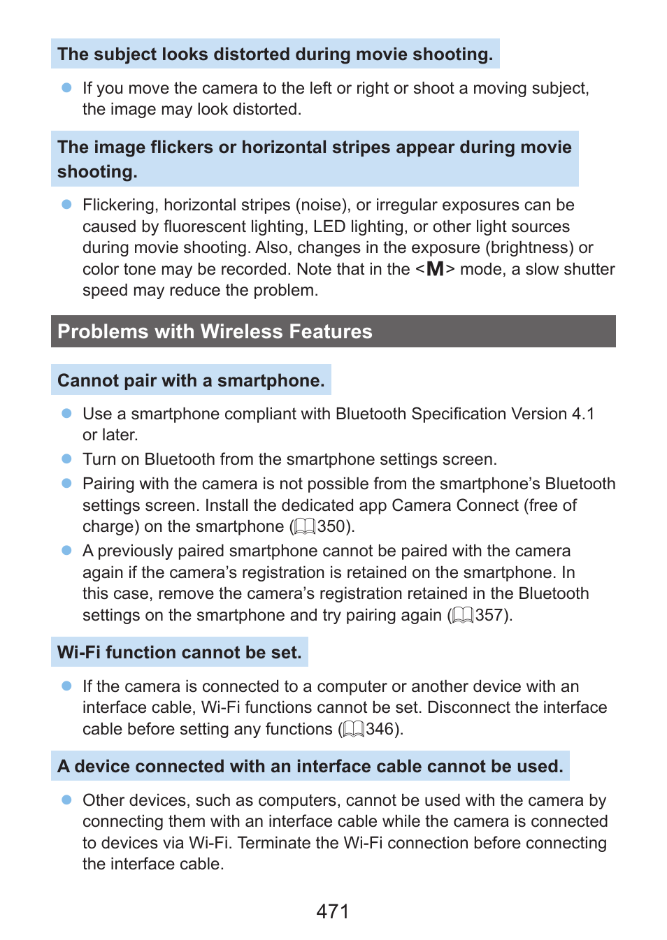 Problems with wireless features | Canon EOS Rebel SL3 DSLR Camera with 18-55mm Lens (Black) User Manual | Page 471 / 493