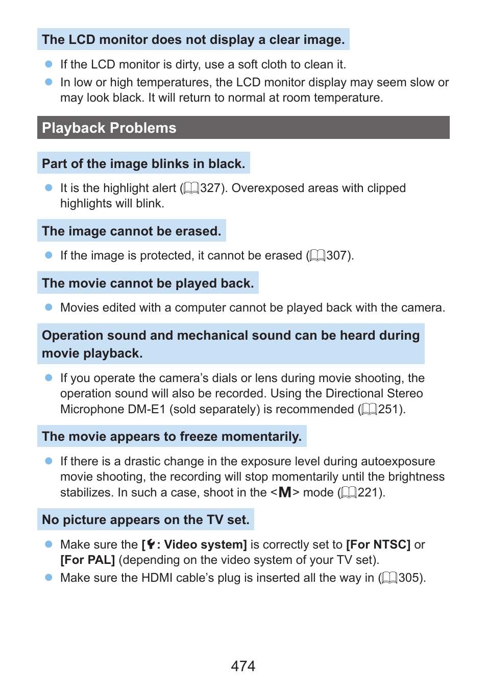Playback problems | Canon EOS Rebel SL3 DSLR Camera with 18-55mm Lens (Black) User Manual | Page 474 / 493