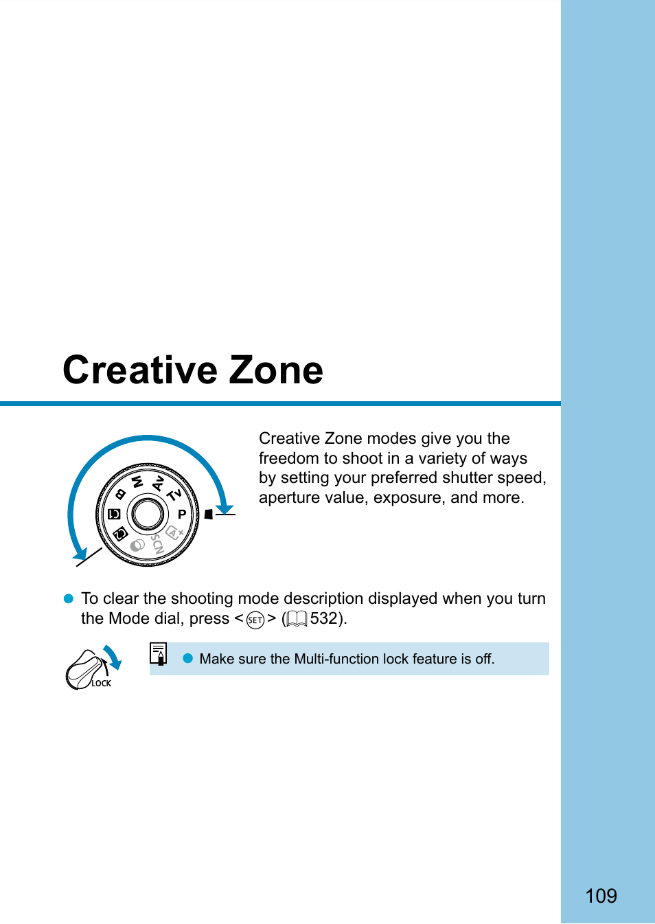 Creative zone | Canon EOS 90D DSLR Camera with 18-135mm Lens User Manual | Page 109 / 646