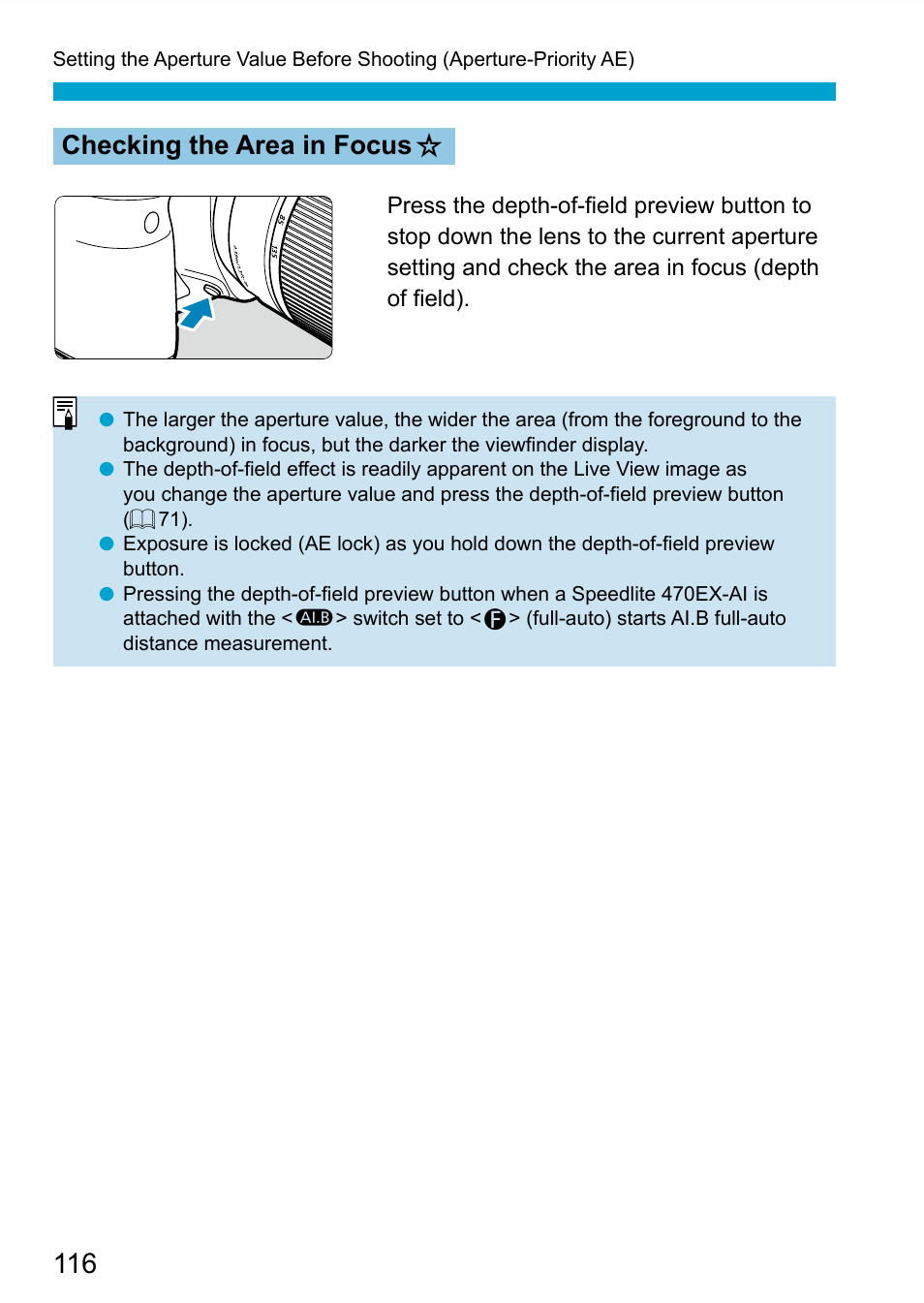 Checking the area in focus m | Canon EOS 90D DSLR Camera with 18-135mm Lens User Manual | Page 116 / 646