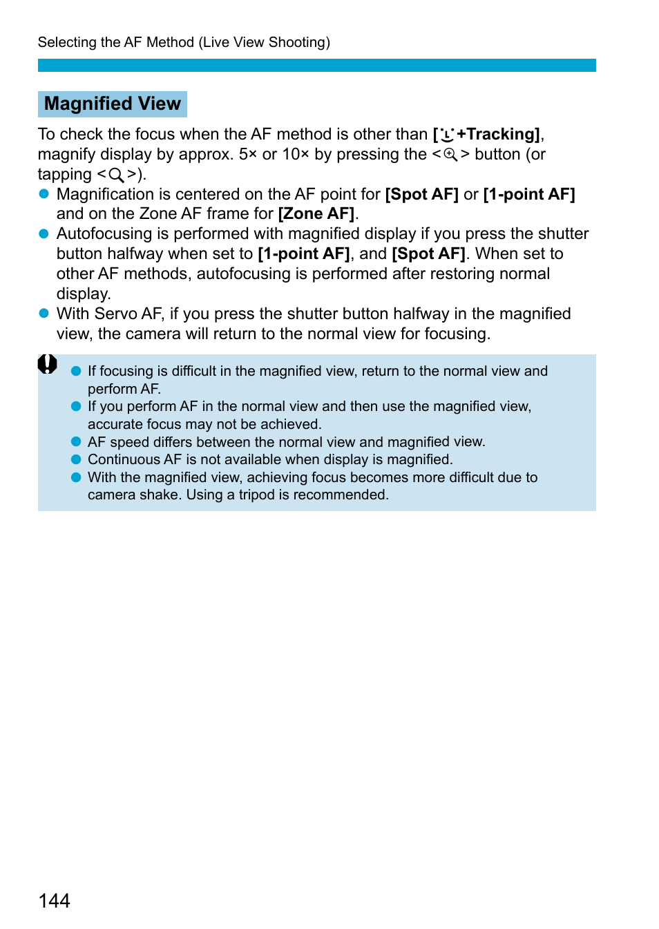 Ed view, Magniﬁ ed view | Canon EOS 90D DSLR Camera with 18-135mm Lens User Manual | Page 144 / 646