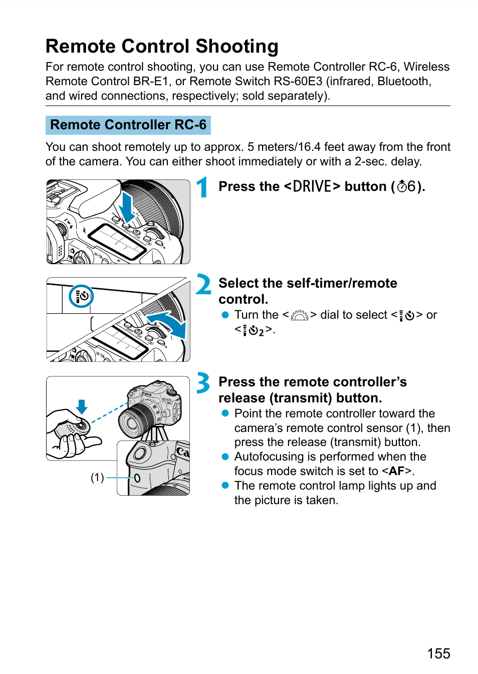 Remote control shooting, 155) is recommended | Canon EOS 90D DSLR Camera with 18-135mm Lens User Manual | Page 155 / 646