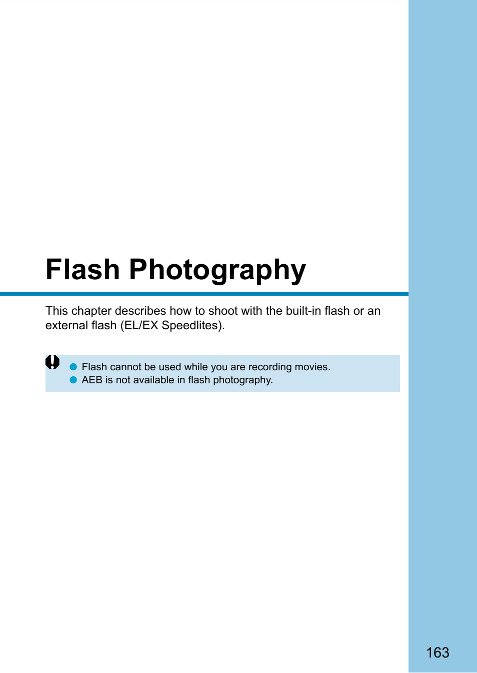 Flash photography | Canon EOS 90D DSLR Camera with 18-135mm Lens User Manual | Page 163 / 646