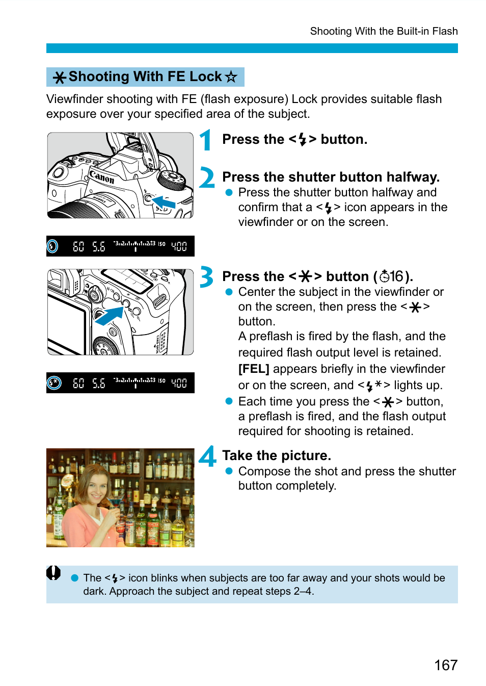 Fe lock | Canon EOS 90D DSLR Camera with 18-135mm Lens User Manual | Page 167 / 646