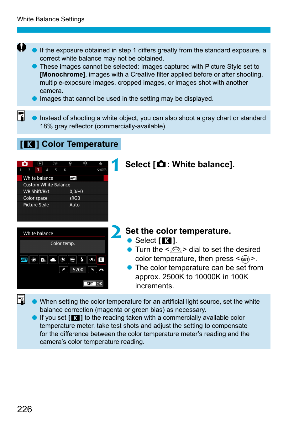 Color temperature | Canon EOS 90D DSLR Camera with 18-135mm Lens User Manual | Page 226 / 646