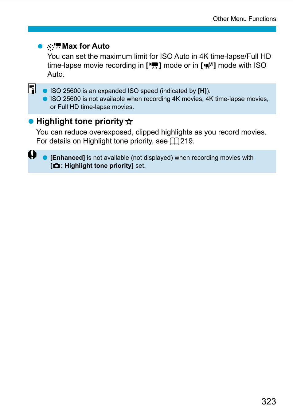 Highlight tone priority m | Canon EOS 90D DSLR Camera with 18-135mm Lens User Manual | Page 323 / 646