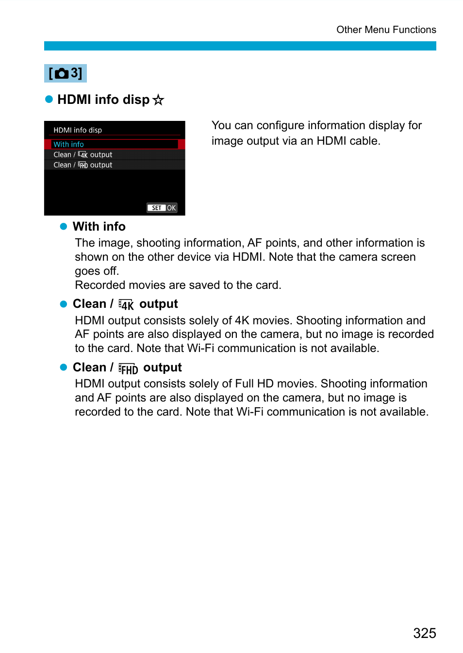 Hdmi output | Canon EOS 90D DSLR Camera with 18-135mm Lens User Manual | Page 325 / 646