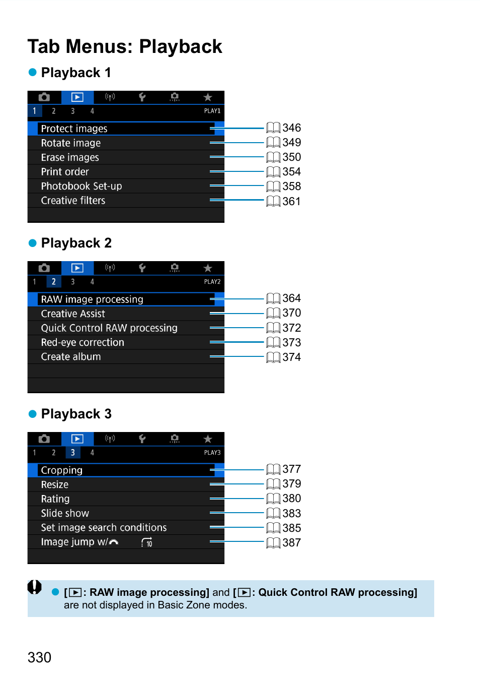 Tab menus: playback | Canon EOS 90D DSLR Camera with 18-135mm Lens User Manual | Page 330 / 646