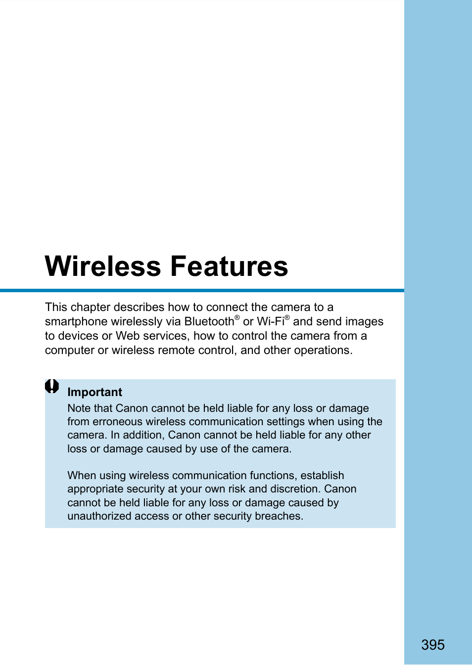 Wireless features | Canon EOS 90D DSLR Camera with 18-135mm Lens User Manual | Page 395 / 646