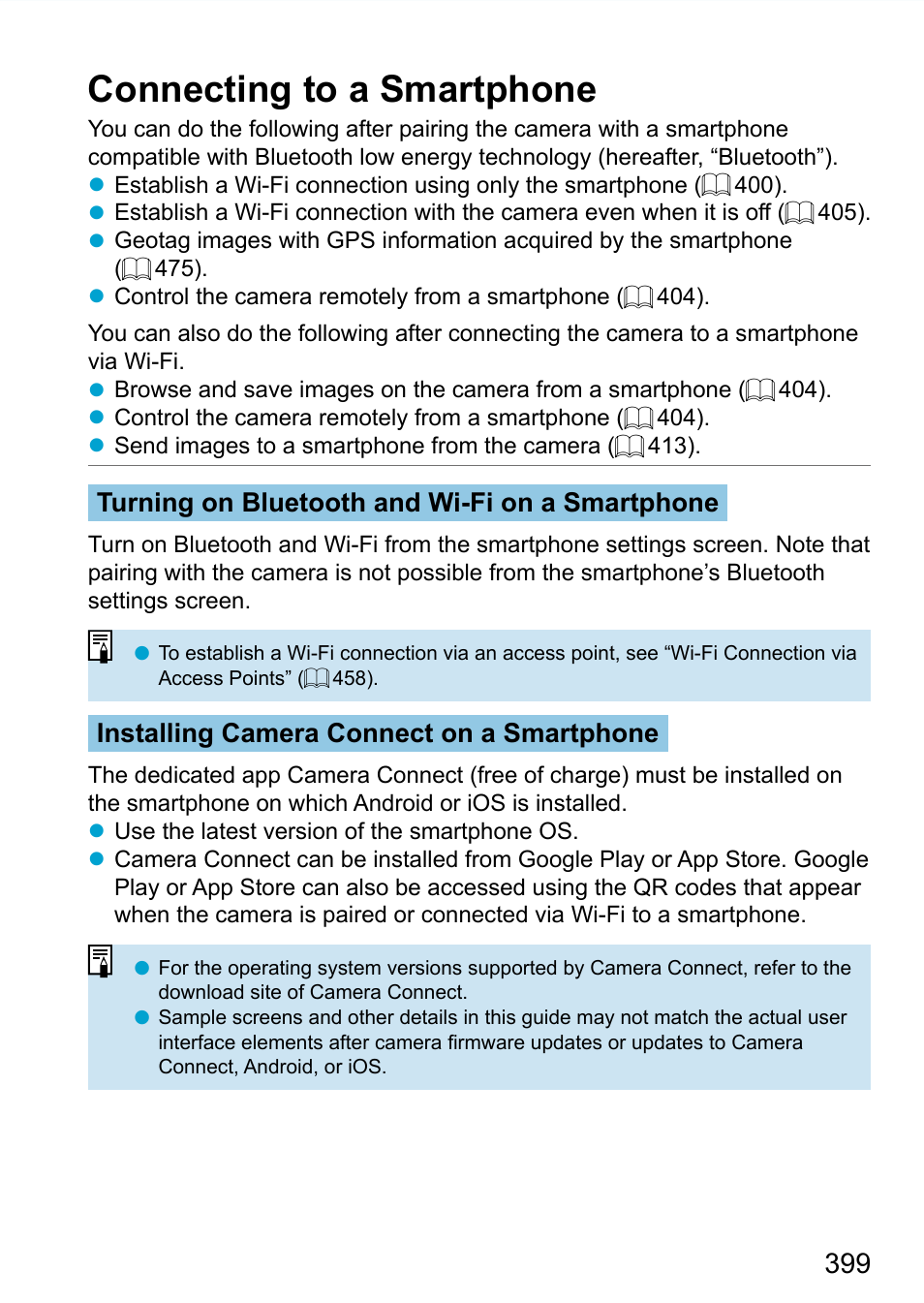 Connecting to a smartphone | Canon EOS 90D DSLR Camera with 18-135mm Lens User Manual | Page 399 / 646