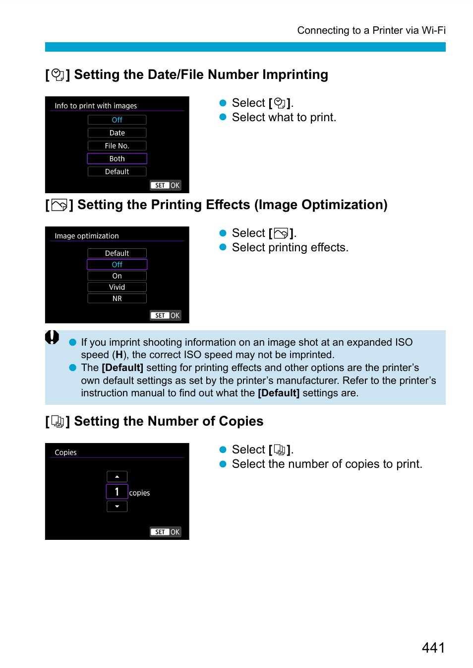 Ects, Sets the number of copies to print | Canon EOS 90D DSLR Camera with 18-135mm Lens User Manual | Page 441 / 646