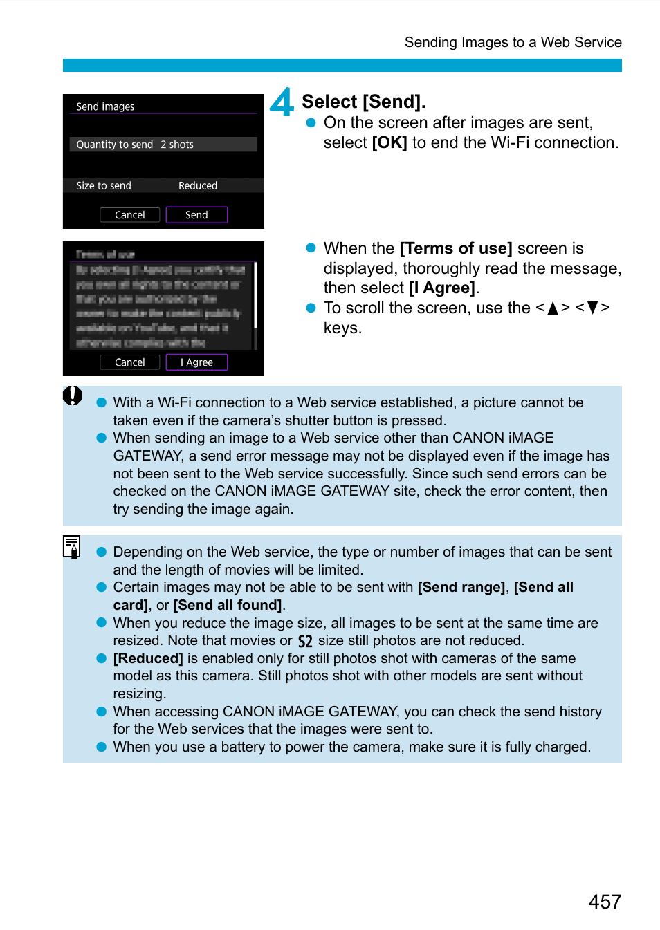 Select [send | Canon EOS 90D DSLR Camera with 18-135mm Lens User Manual | Page 457 / 646