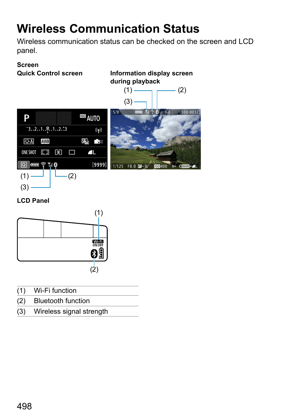 Wireless communication status | Canon EOS 90D DSLR Camera with 18-135mm Lens User Manual | Page 498 / 646