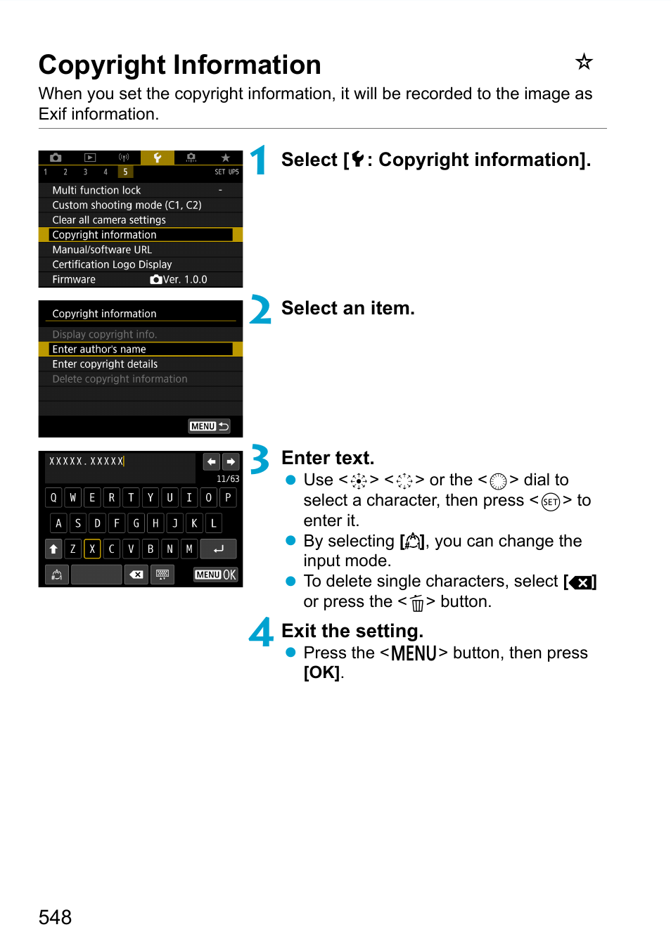 Copyright information | Canon EOS 90D DSLR Camera with 18-135mm Lens User Manual | Page 548 / 646