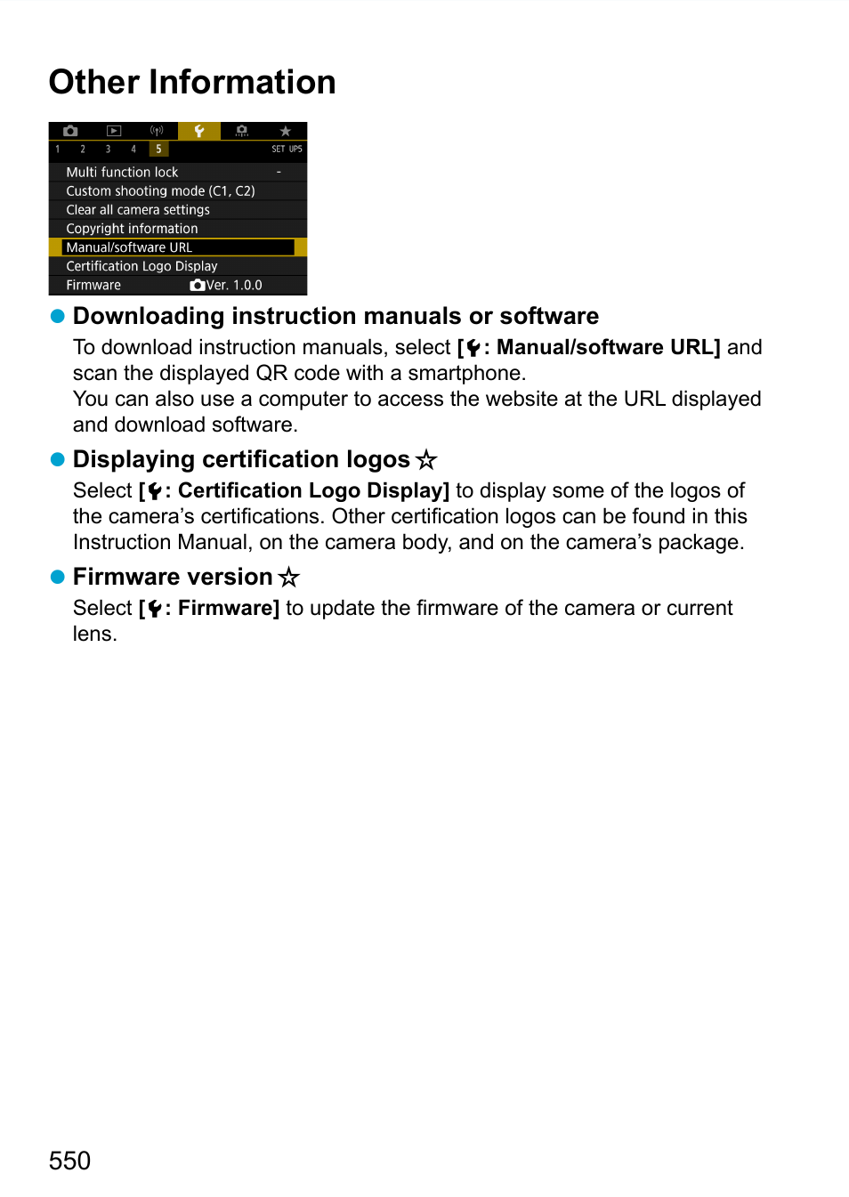 Other information | Canon EOS 90D DSLR Camera with 18-135mm Lens User Manual | Page 550 / 646