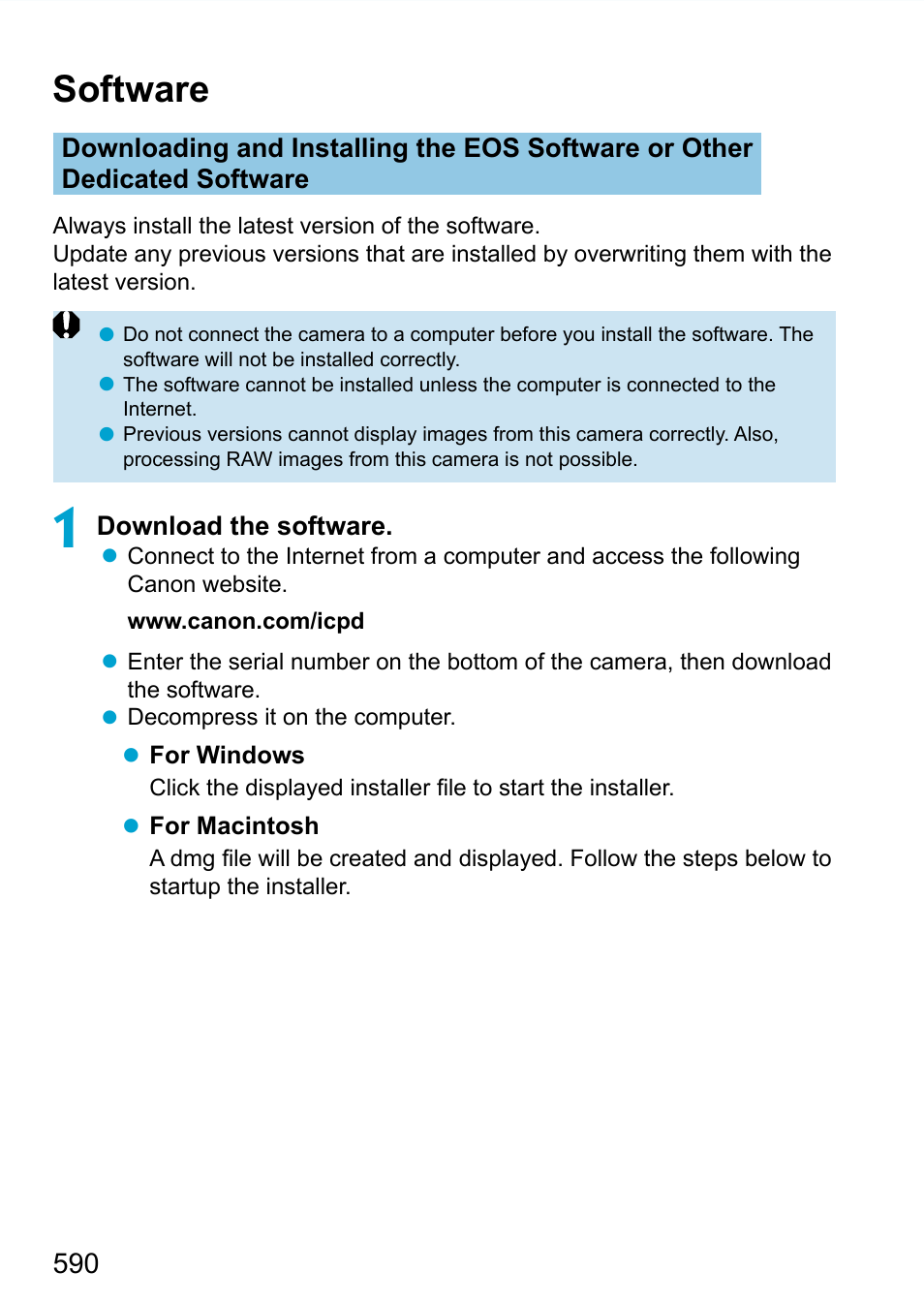 Software, 590). (the | Canon EOS 90D DSLR Camera with 18-135mm Lens User Manual | Page 590 / 646