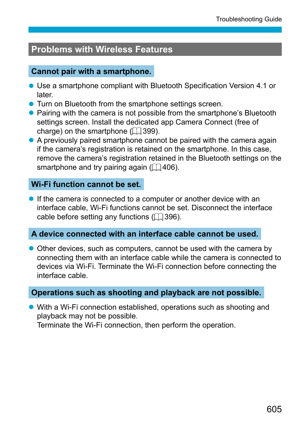 Problems with wireless features | Canon EOS 90D DSLR Camera with 18-135mm Lens User Manual | Page 605 / 646