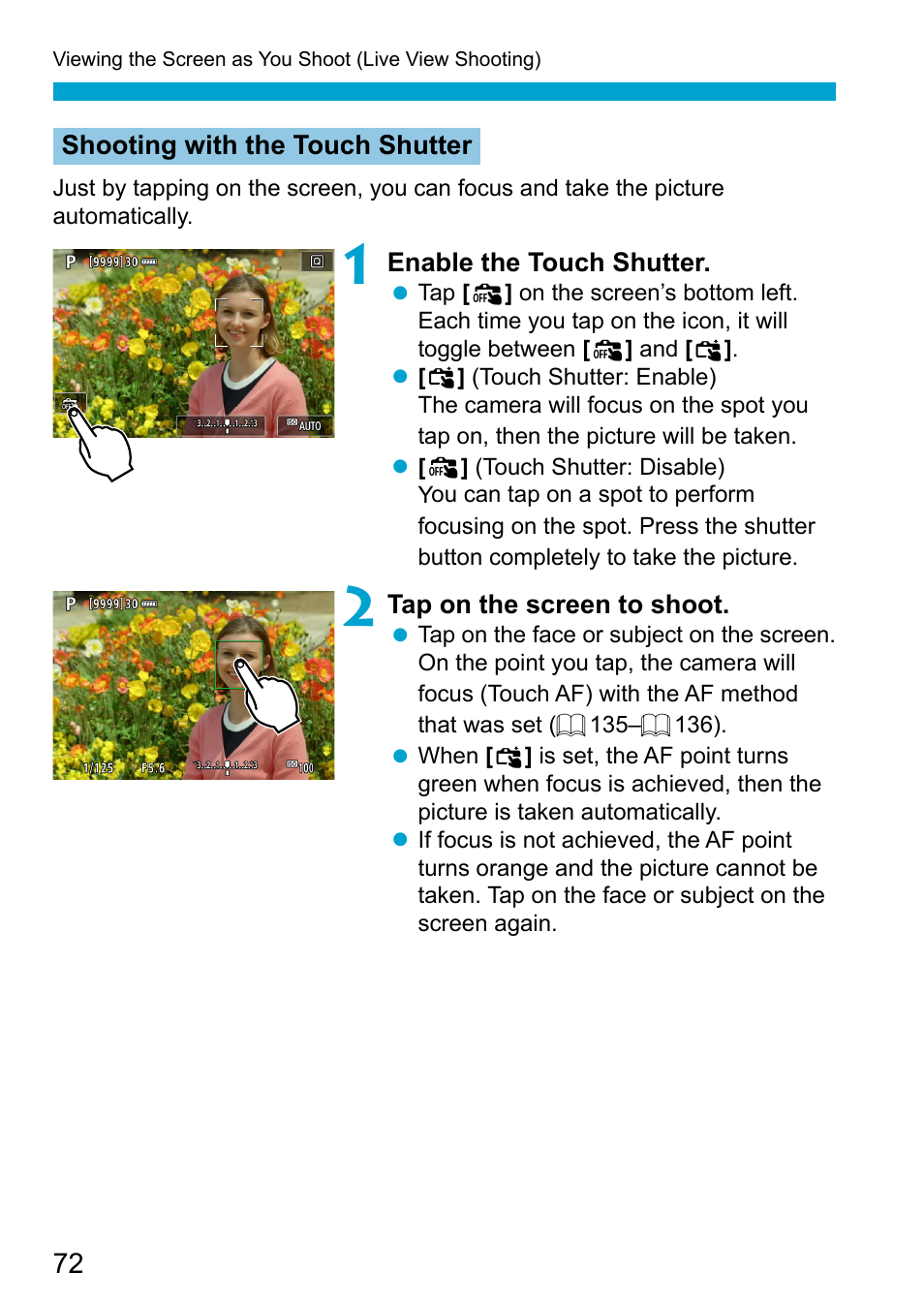 Ouch shutter | Canon EOS 90D DSLR Camera with 18-135mm Lens User Manual | Page 72 / 646