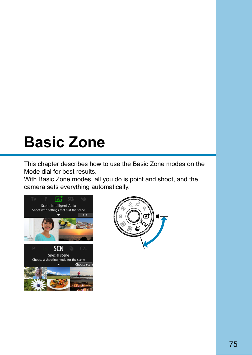 Basic zone | Canon EOS 90D DSLR Camera with 18-135mm Lens User Manual | Page 75 / 646