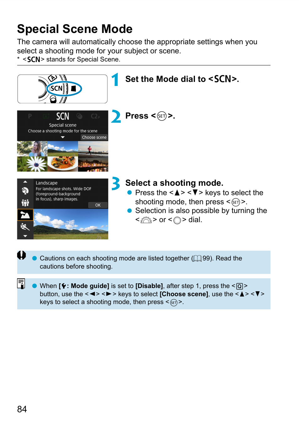 Special scene mode | Canon EOS 90D DSLR Camera with 18-135mm Lens User Manual | Page 84 / 646